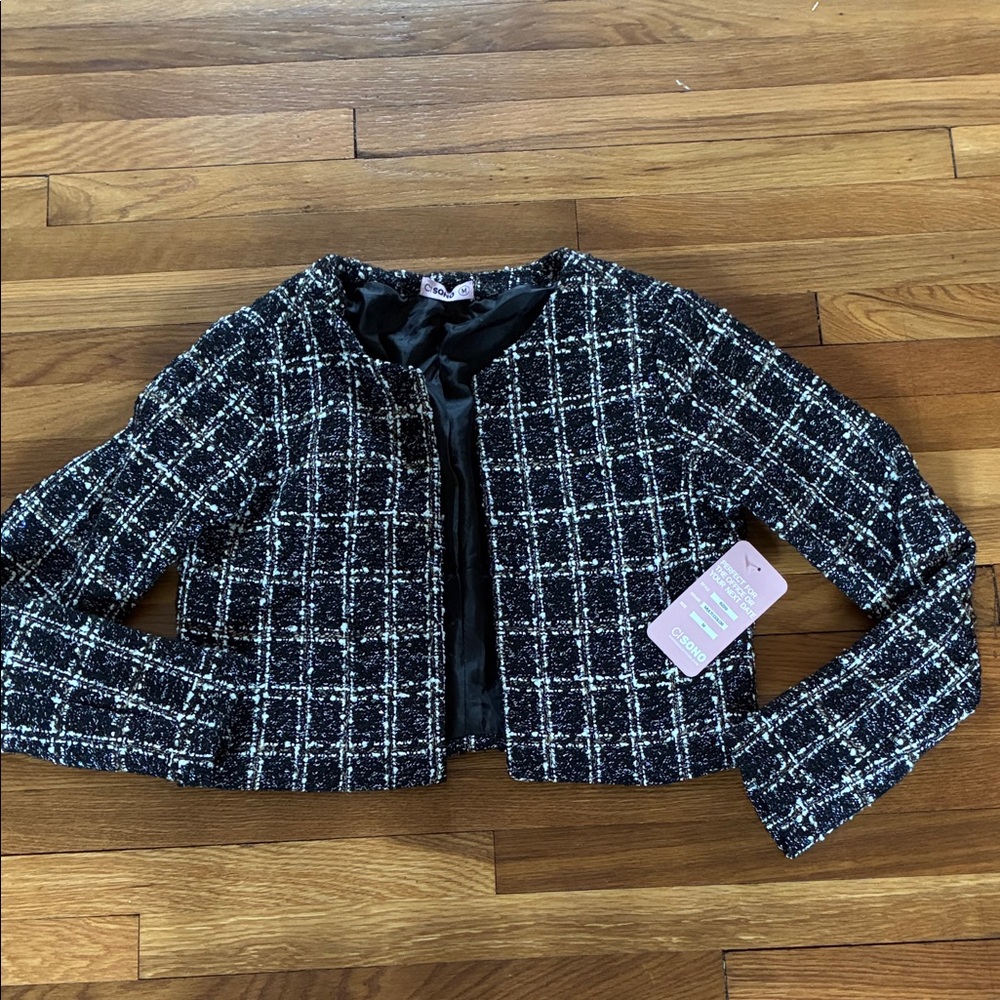 CiSono Black and White Checkered Blazer size medium new with tags